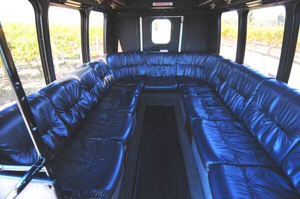 seats inside of tour bus