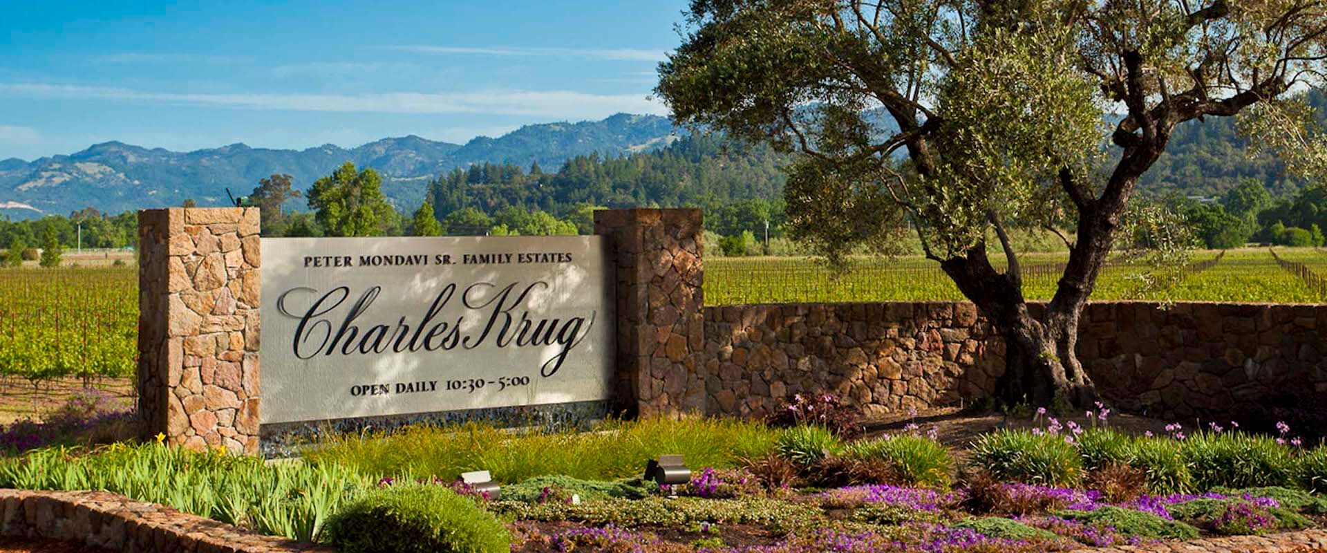 Charles Krug Winery Front Signage