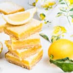 meyer lemon bars on table