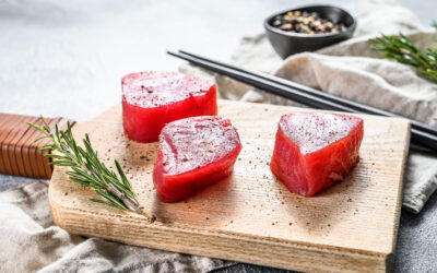 Seared Ahi Tuna with Seared Watermelon & Avocado Salad