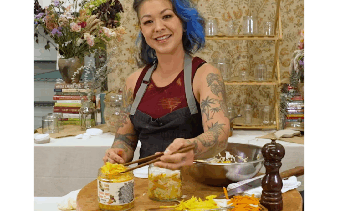 Golden Beet Sauerkraut with Turmeric